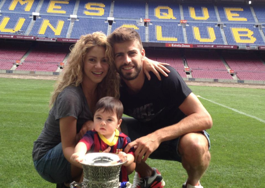 Shakira, Gerard Piqué e o pequeno Milan