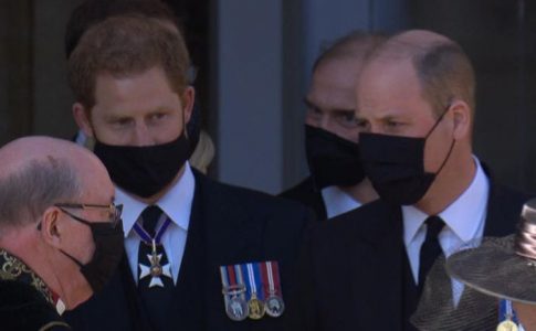 Harry e William no funeral do Príncipe Filipe.